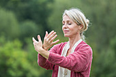 Woman practising gi-kong