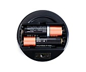 AA batteries in a flashlight