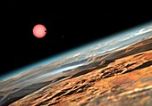 Planetary atmosphere in TRAPPIST-1 system, illustration