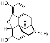 Morphine drug molecule, skeletal formula