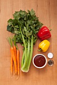 Ingredients for grilled vegetables