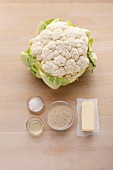 Ingredients for cauliflower with breadcrumbs