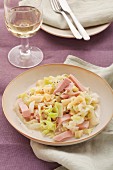 Cabbage and spaetzle with Bologna sausage