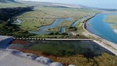 Cuckmere Haven estuary and beaches, aerial footage