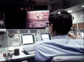 Apollo 13 mission control, watching splashdown recovery