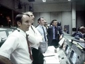 Apollo 13 mission control, watching splashdown recovery