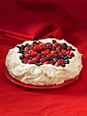 Whole berry pavlova