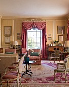 Historical living room in pastel shades in Cornwell Manor