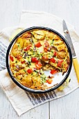 Fritatta with zucchini, potatoes and peppers