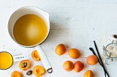 Ingredients for sweet apricot sauce