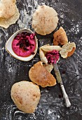 Flatbreads with a beetroot dip (Lebanon)