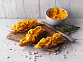 Carrot spread with sweet lupin seeds and honey