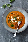 Tomato soup with pine nuts
