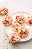 Quick and easy shortcrust pastry jam spirals