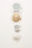 Measuring without scales - a large 250 ml cup is equivalent to 95 g of oats, a small cup is equivalent to 80 g of icing sugar