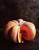 A sliced pumpkin