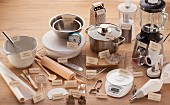 Various kitchen appliances and utensils