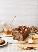 Apple and courgette bread with walnuts and honey