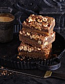 Nut and chocolate slices