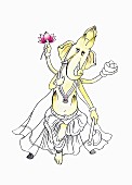 Spargel als Ganesha (Illustration)