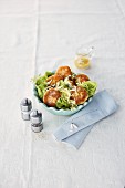 Fish fritters with a mixed leaf salad