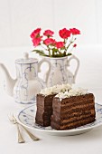 Hussar slices (sponge cake with chocolate cream, Austria)