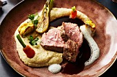A veal fillet with cauliflower puree