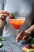 Strawberry Champagne Margarita