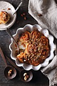 Pumpkin rose-cake with hazelnuts and cashew kernels