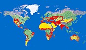 Risk of human-induced desertification, global map