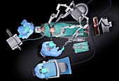 Robotic surgery, illustration