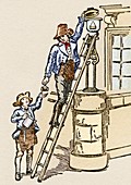 Lamplighter in the 18th century