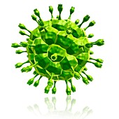HIV virus particle, illustration