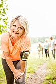 Mature woman resting after exercise