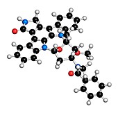 Midostaurin cancer drug molecule