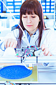 Student working in robotics laboratory
