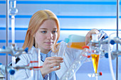 Scientist working in the chemical laboratory