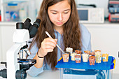 Scientist testing foods
