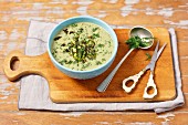 Cream of green asparagus soup