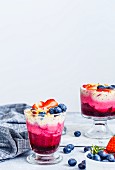 Berry Coconut Chia Seeds Layered Breakfast Cup