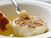 Baked garlic in olive oil