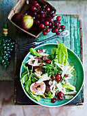 Chicken salad with figs, grapes and parmesan