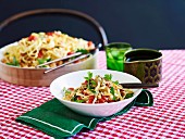 Crab Linguine with chilli and tomatoes