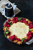 Buttermilk chess pie with fresh berries