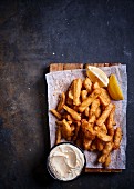 French fries in a spicy batter with mayo