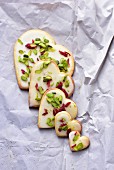 Cranberry and lemon cookies with pistachios