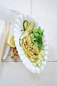 Courgette salad with walnuts