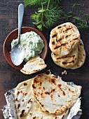 Grilled bread with tzatziki
