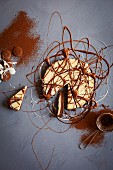 Schokoladen-Vanille-Tarte, angeschnitten