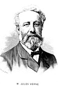 Jules Verne, French author, 20th C illustration